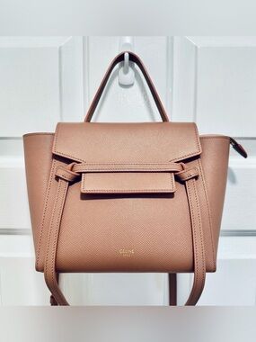 CELINE Grained Calfskin Nano Belt Bag in Antique Rose!